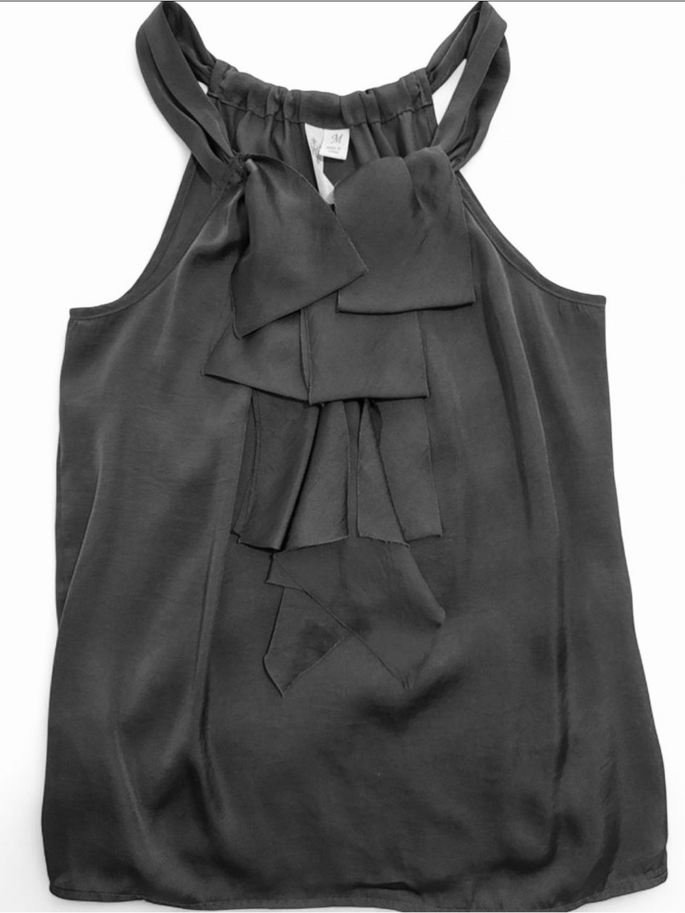 Dark Grey Feminine Ruffle Halter Camisole